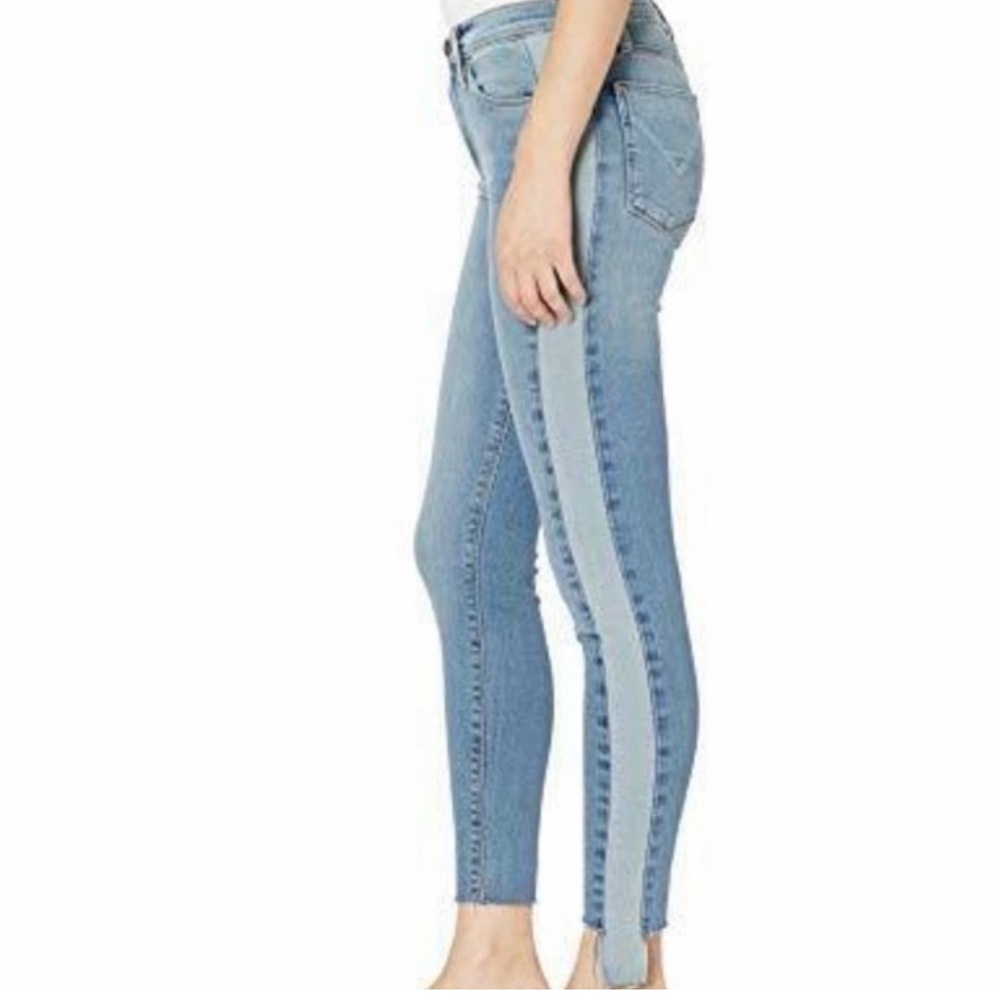 Hudson Barbara Super Skinny Two Toned Side Stripes Jeans, size 25